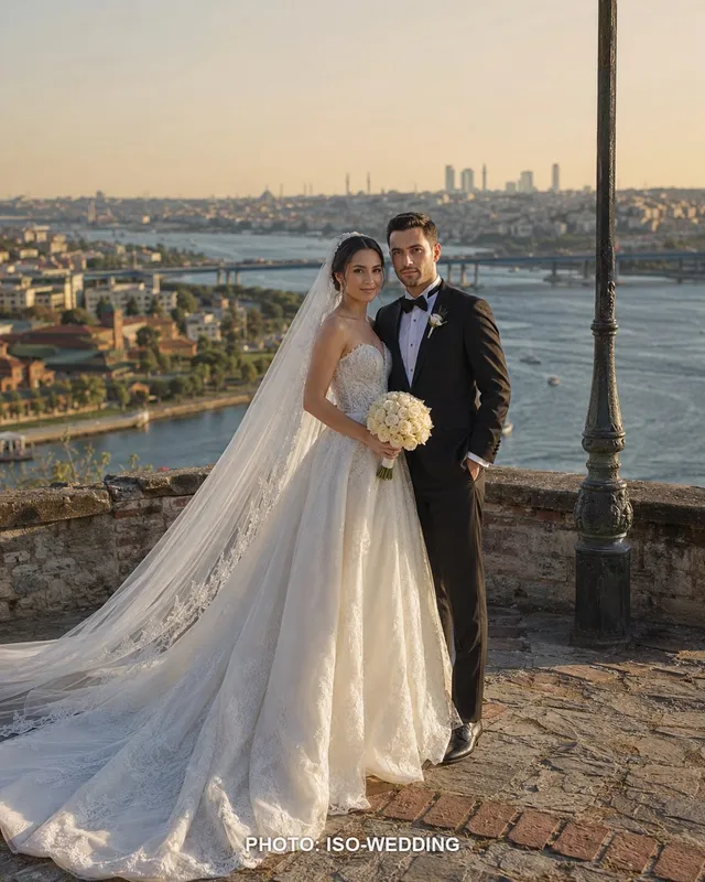 منظر بانورامي للقرن الذهبي من تل بيير لوتي عند غروب الشمس